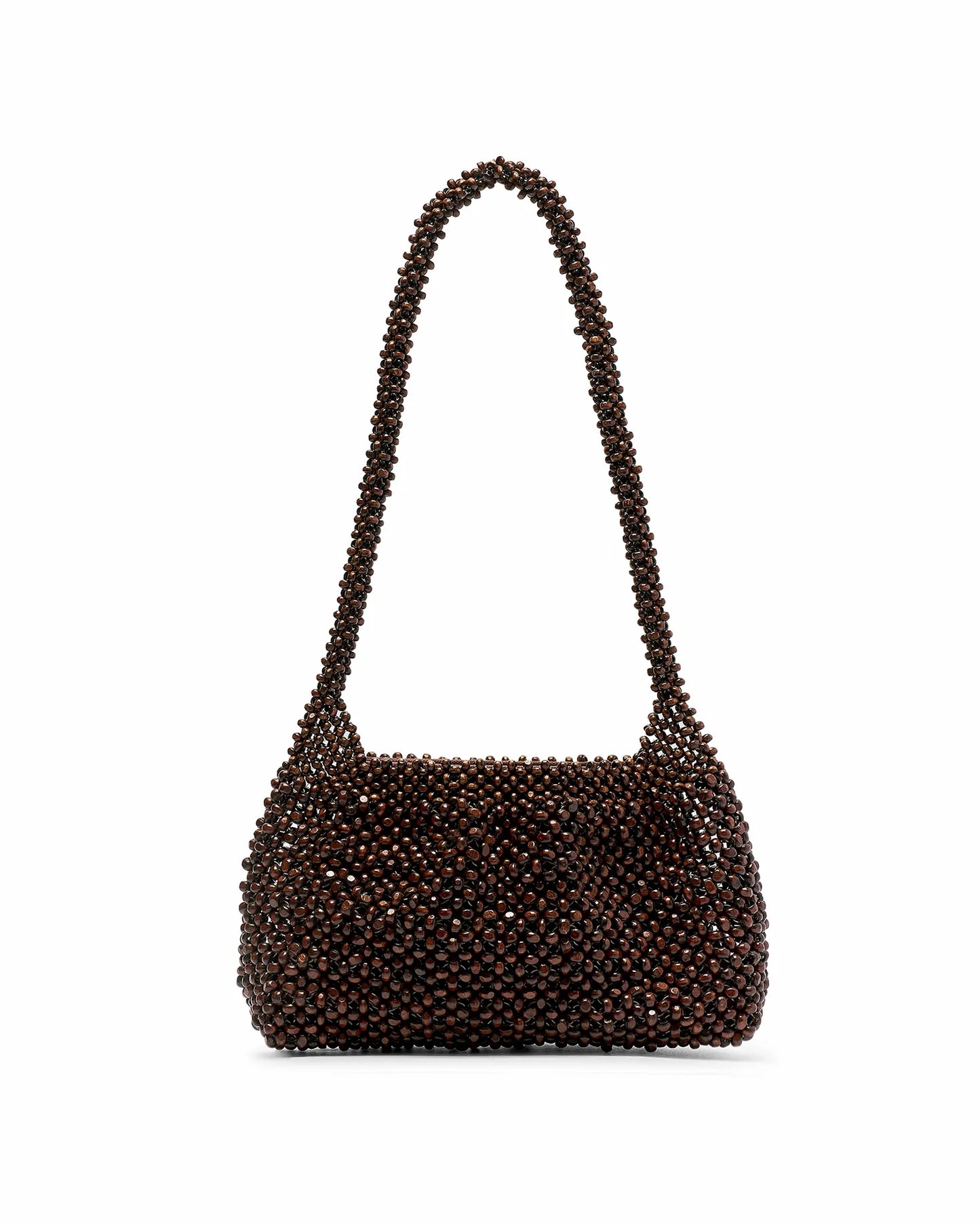 BRIE LEON Madera Beaded Small Bag | Dark Chocolate