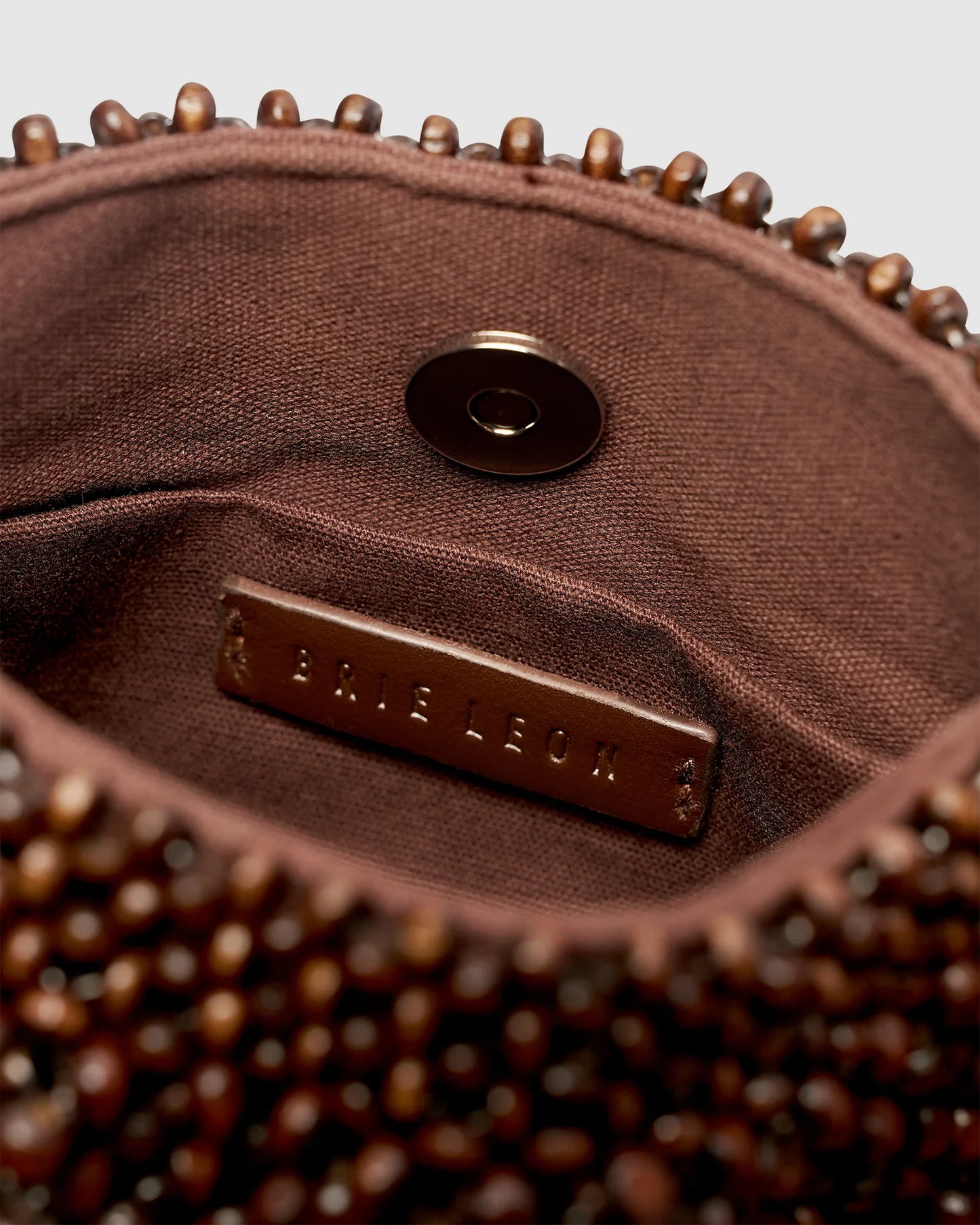 BRIE LEON Madera Beaded Small Bag | Dark Chocolate