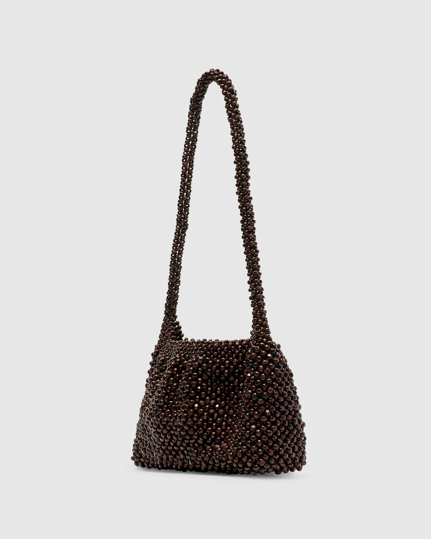 BRIE LEON Madera Beaded Small Bag | Dark Chocolate