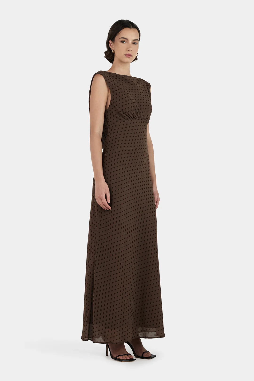 HANSEN Carmela Bias Dress | Chocolate Polka