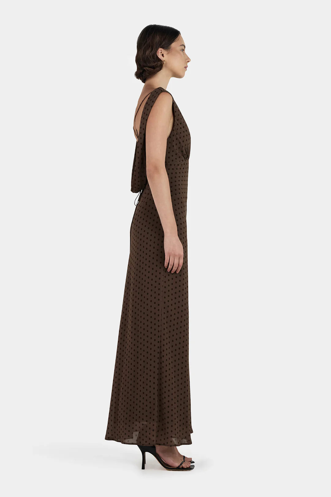 HANSEN Carmela Bias Dress | Chocolate Polka