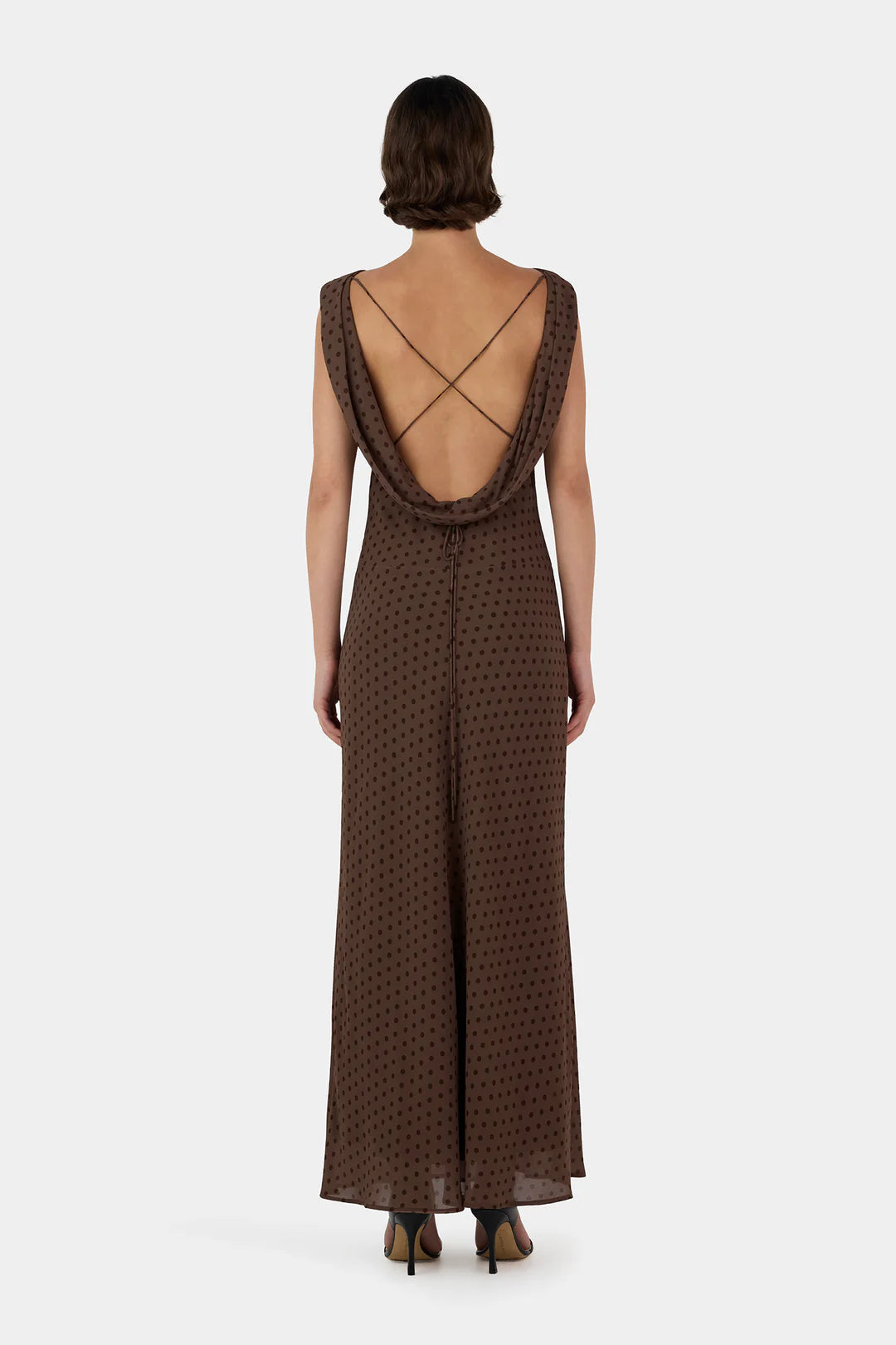 HANSEN Carmela Bias Dress | Chocolate Polka