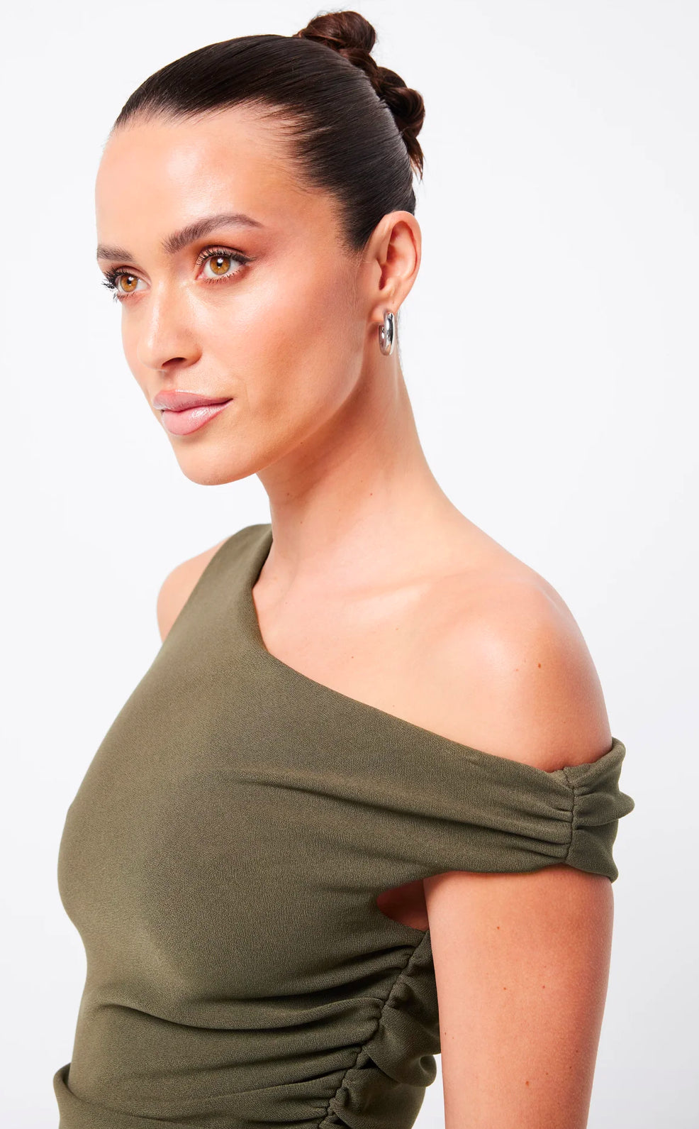 MOSSMAN Elated Midi Dress | Khaki