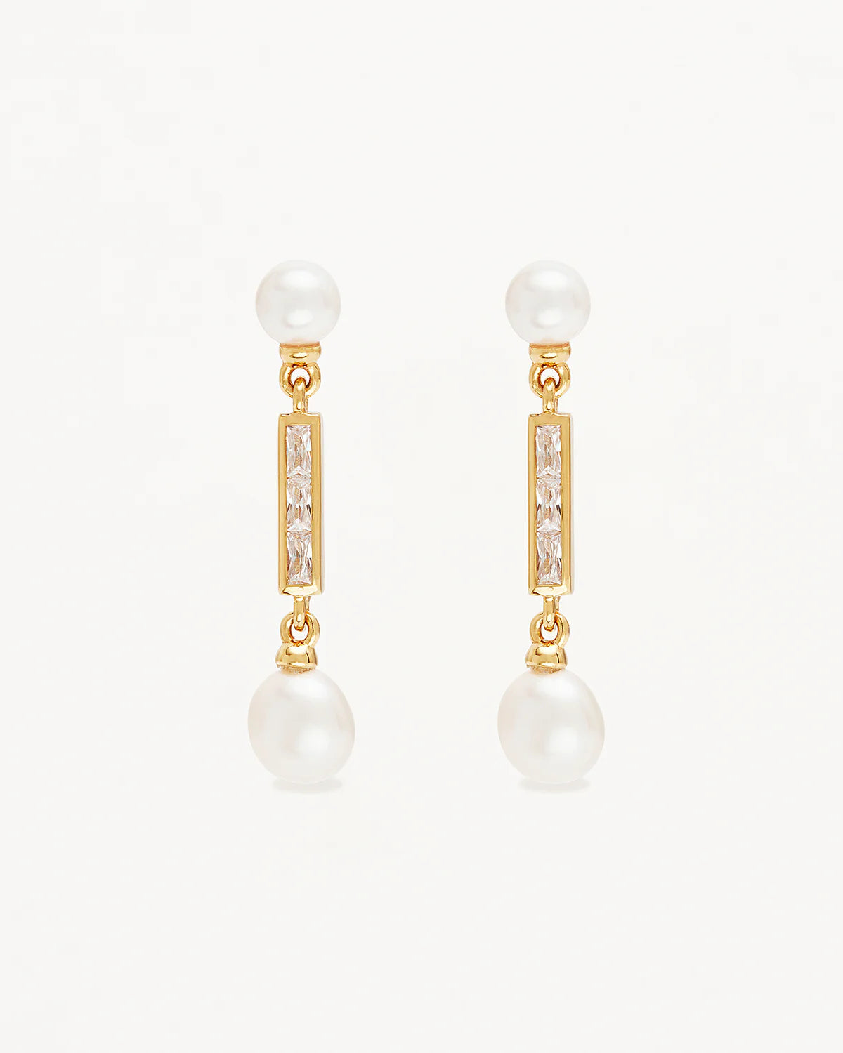 BY CHARLOTTE | Breathe Pearl Drop Earrings Gold
