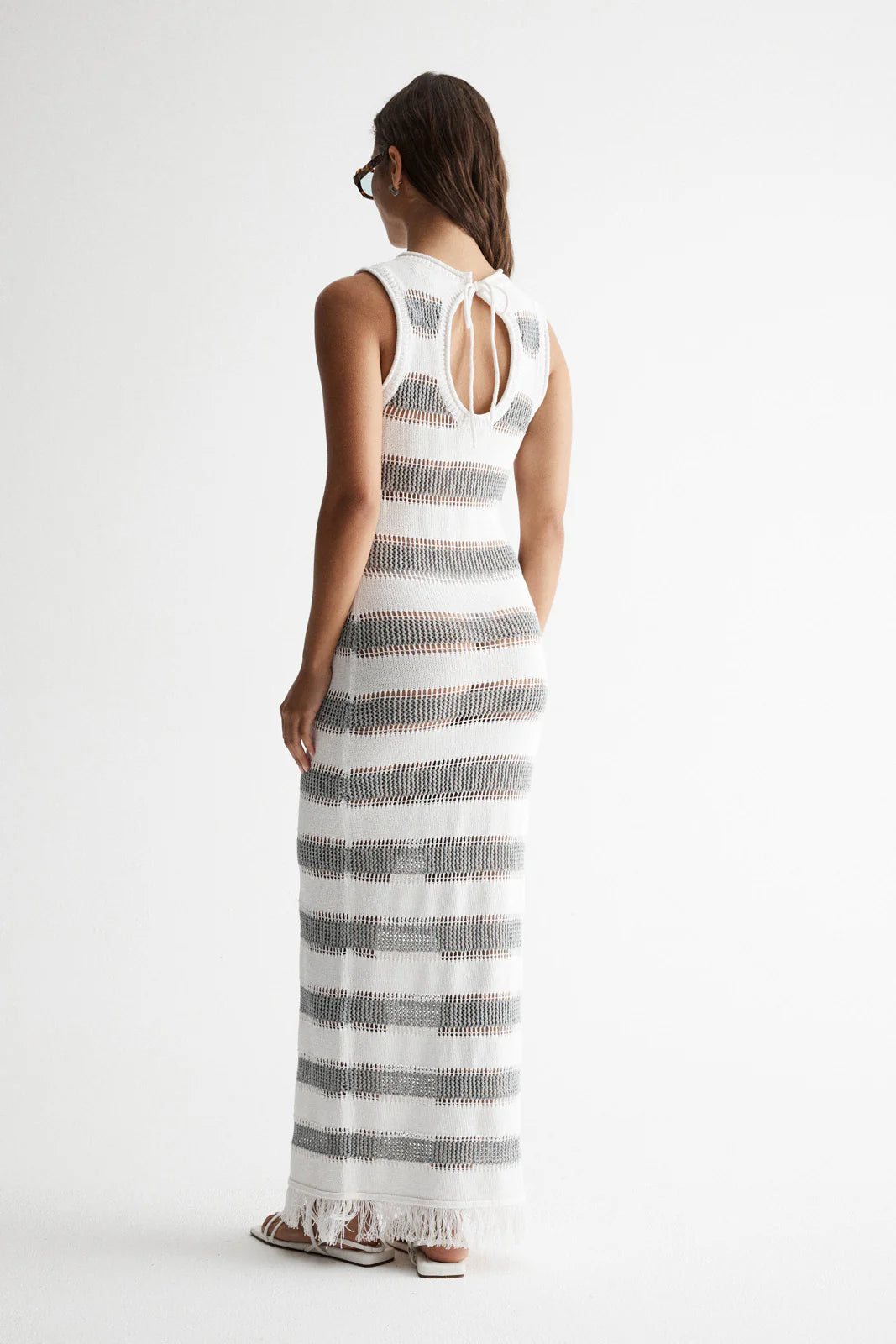 ELKA COLLECTIVE Malibu Crochet Dress | Blue Stripe