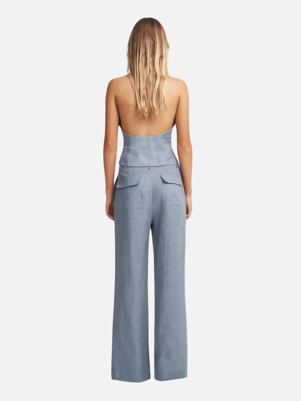OWNLEY Tully Halter Top | Slate