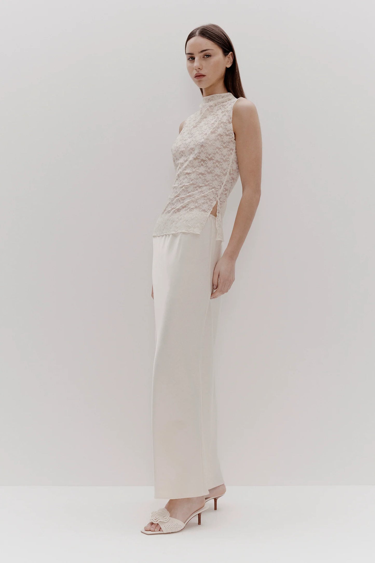 Jacqui Lace Tank | Ivory