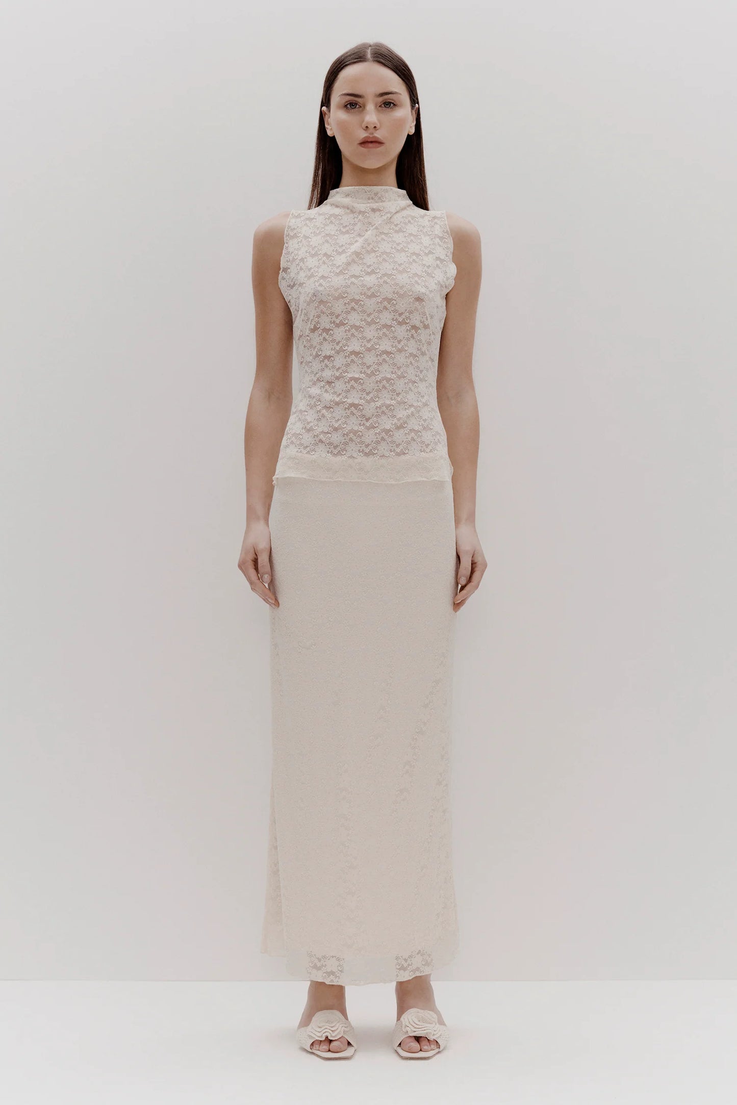 Jacqui Lace Tank | Ivory