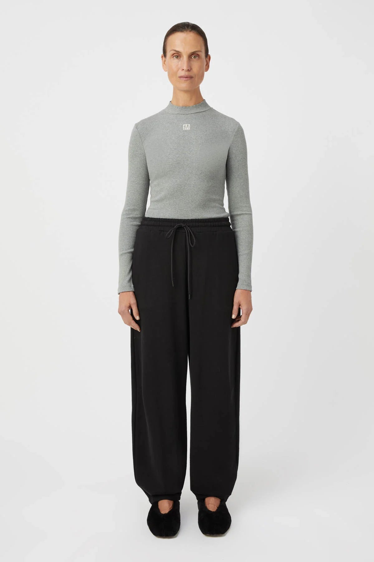 CAMILLA AND MARC Nora Rib Long Sleeve Top | Grey