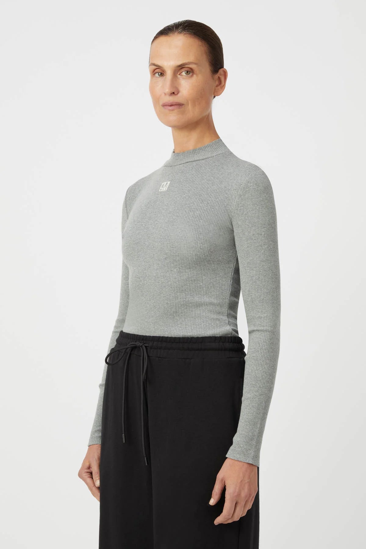 CAMILLA AND MARC Nora Rib Long Sleeve Top | Grey