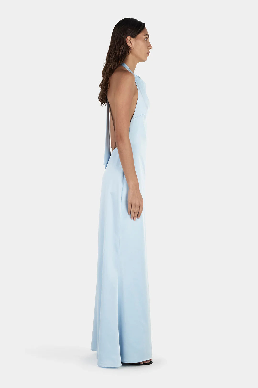 HANSEN Petra Satin Backless Gown | SkyBlue