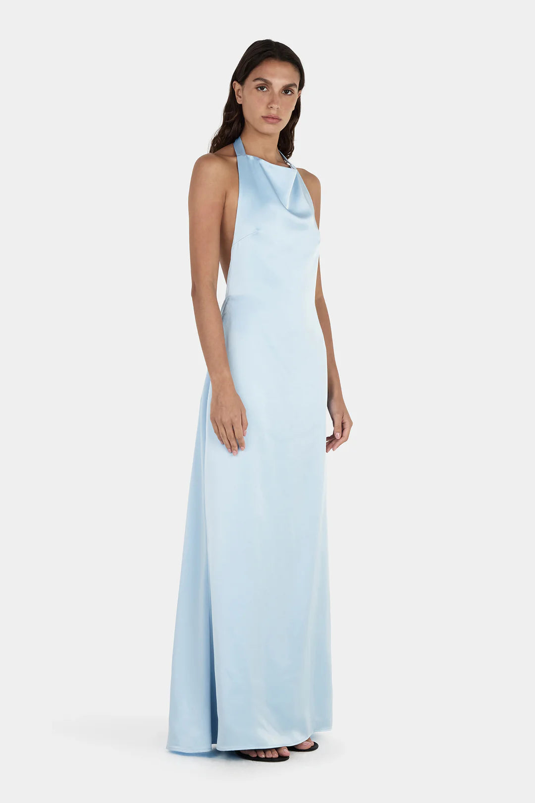 HANSEN Petra Satin Backless Gown | SkyBlue