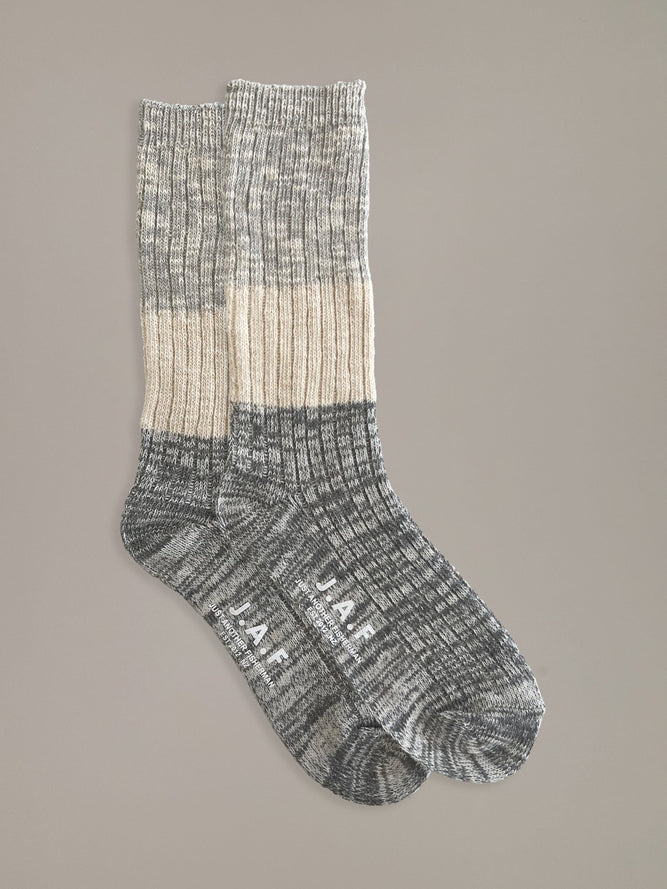 Port Socks - Green/Beige/Dark Grey