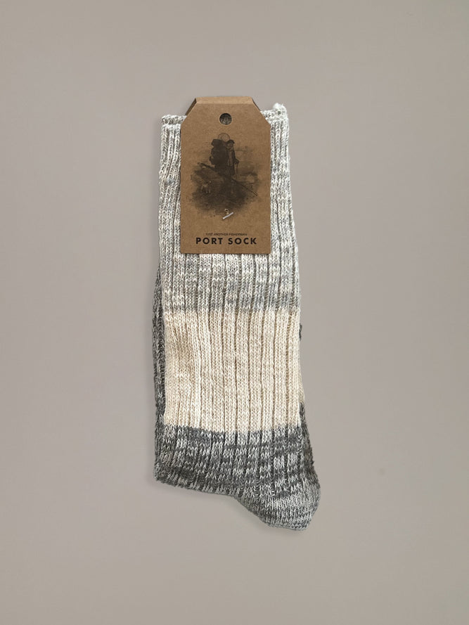 Port Socks - Green/Beige/Dark Grey