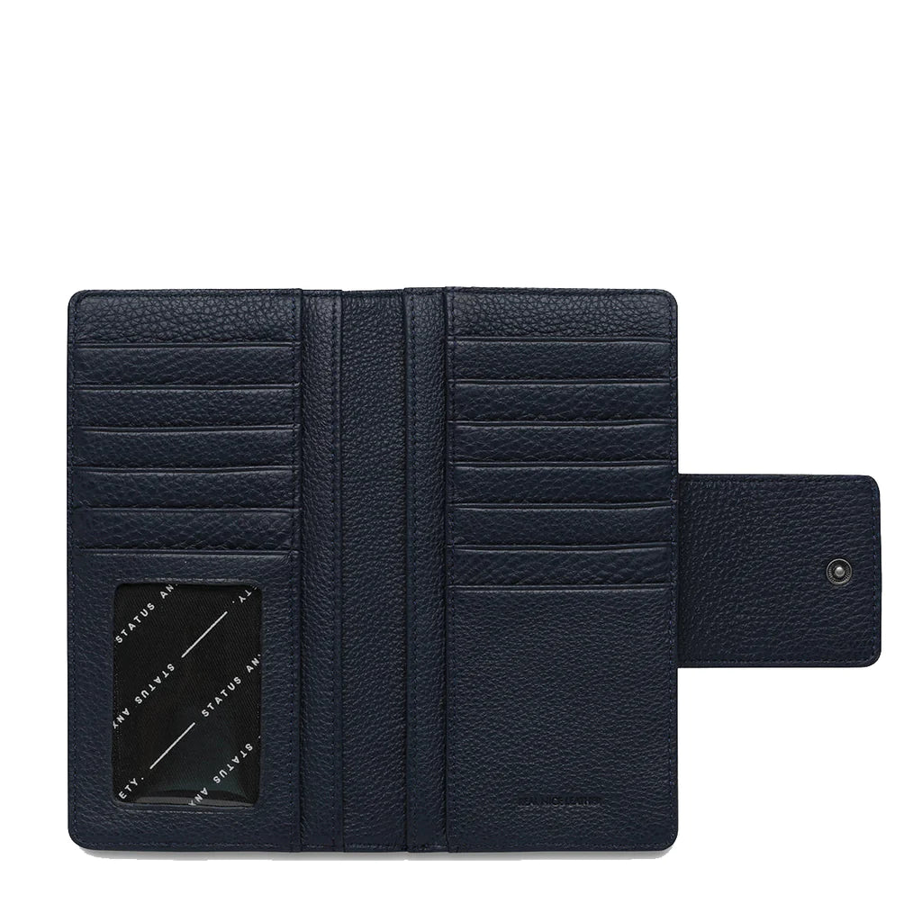 RUINS Leather Wallet - Navy