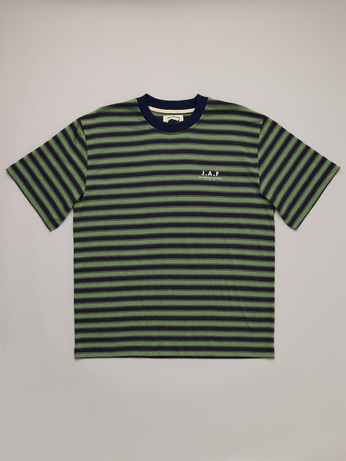 J.A.F Shore Tee Green Stripe front