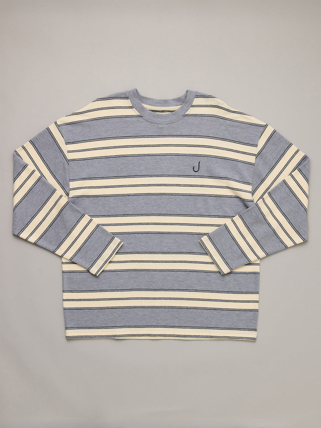 JUST ANOTHER FISHERMAN Bay LS Tee | Grey Marle Stripe