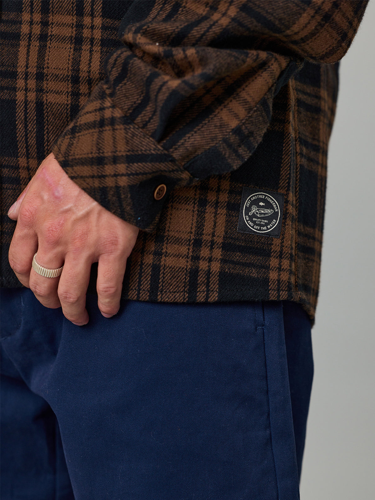 JUST ANOTHER FISHERMAN Boatyard Shirt | Brown Check