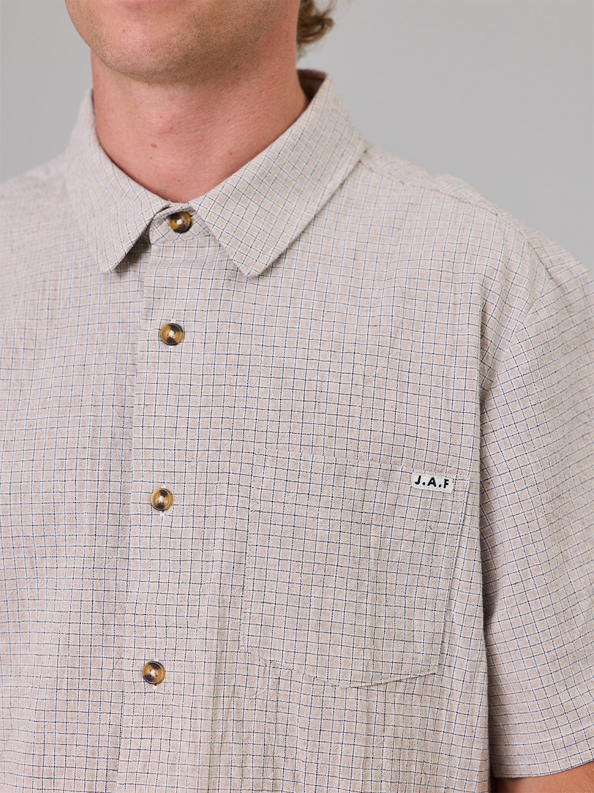 JUST ANOTHER FISHERMAN Ballast SS Shirt | Tan Check
