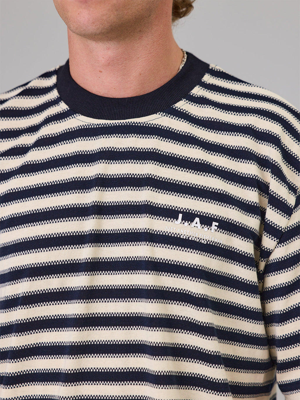 JUST ANOTHER FISHERMAN J.A.F Shore Tee | Navy Stripe
