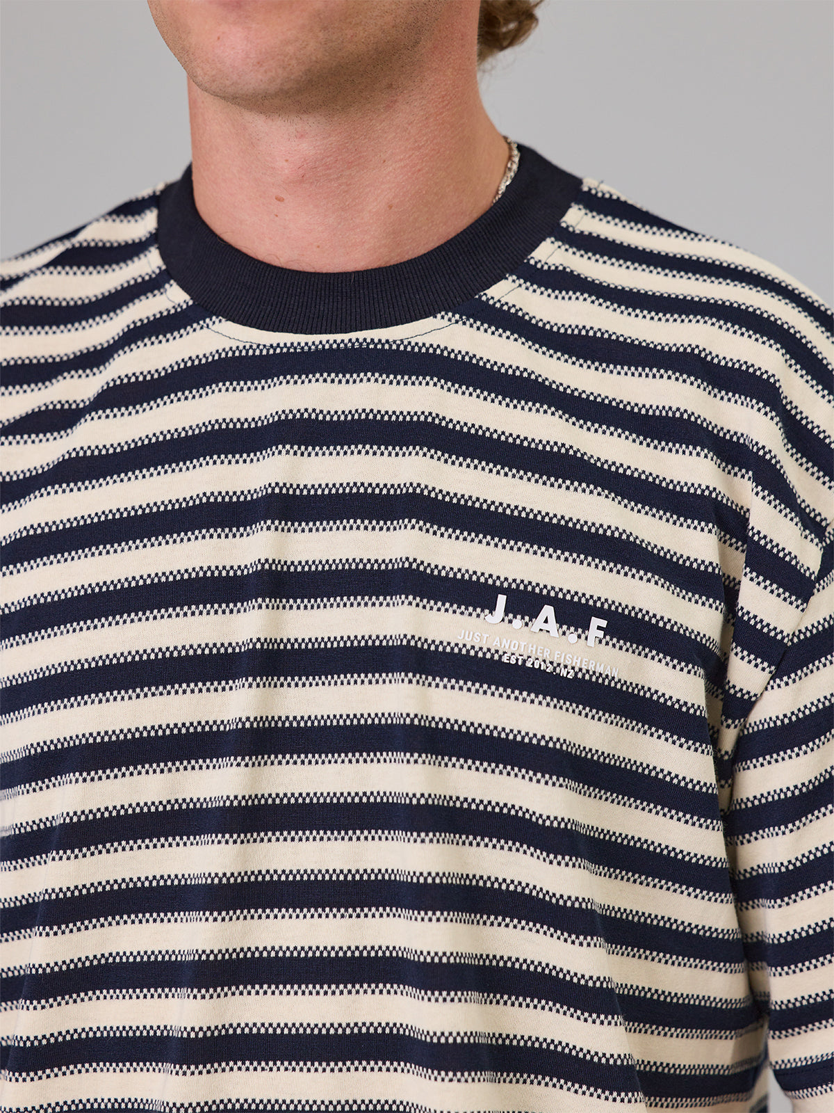 JUST ANOTHER FISHERMAN J.A.F Shore Tee | Navy Stripe