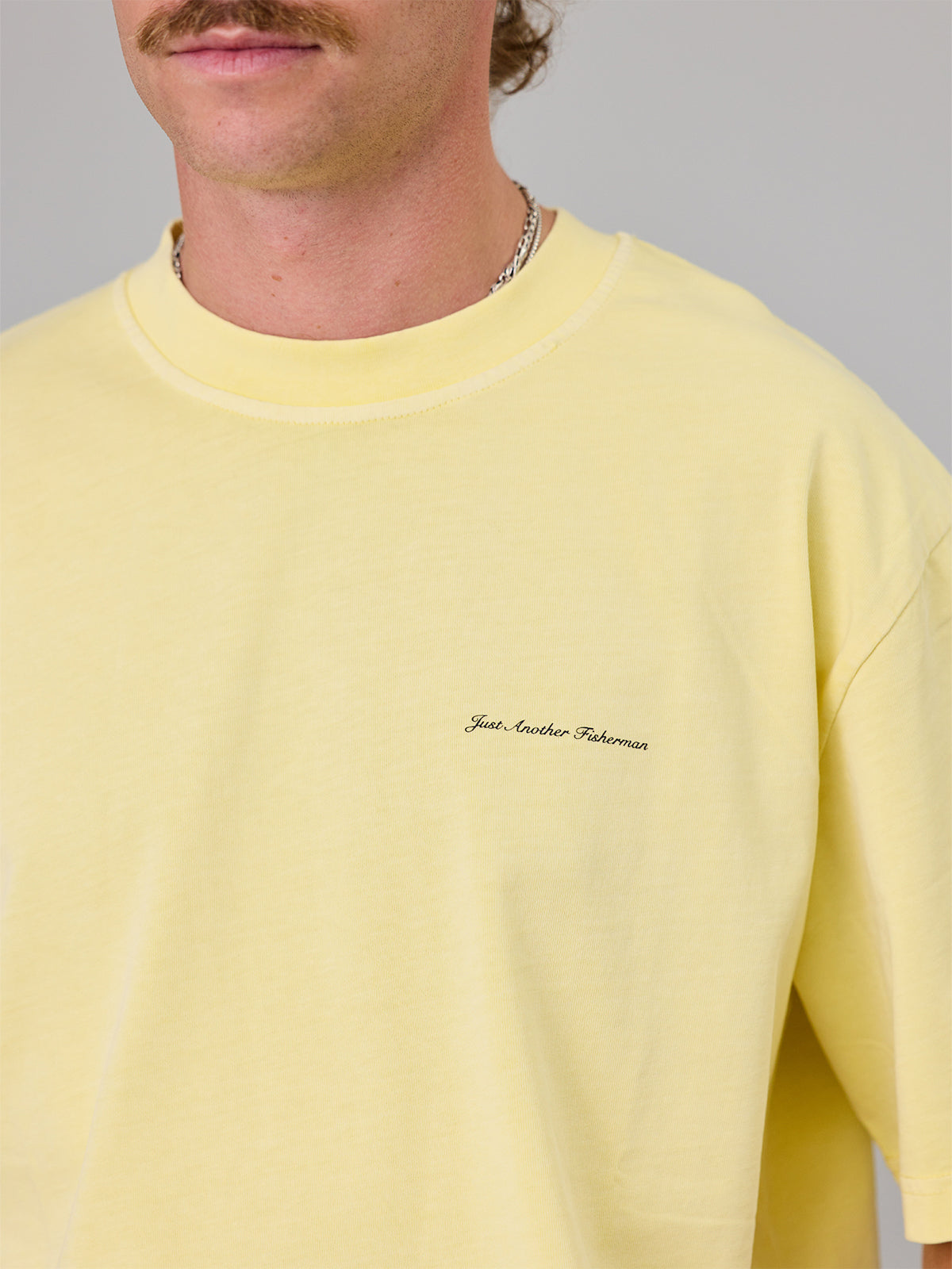 JUST ANOTHER FISHERMAN Script Heavy Shore Tee | Dawn Yellow