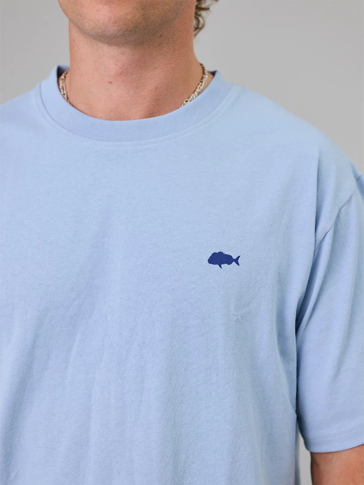 J.A.F Stamp Sea Tee | Washed Blue