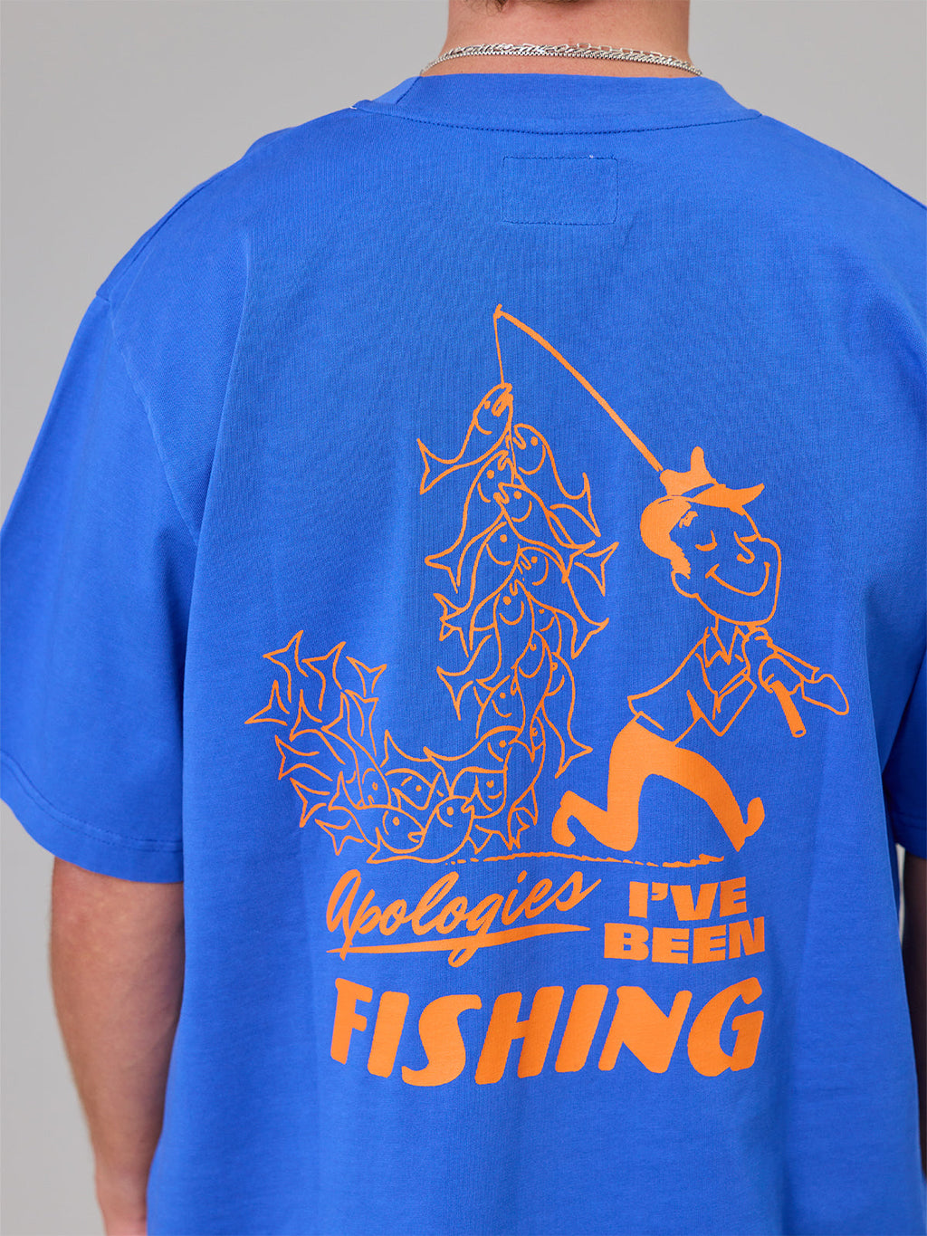JUST ANOTHER FISHERMAN Apologies Heavy Shore Tee | Cobalt