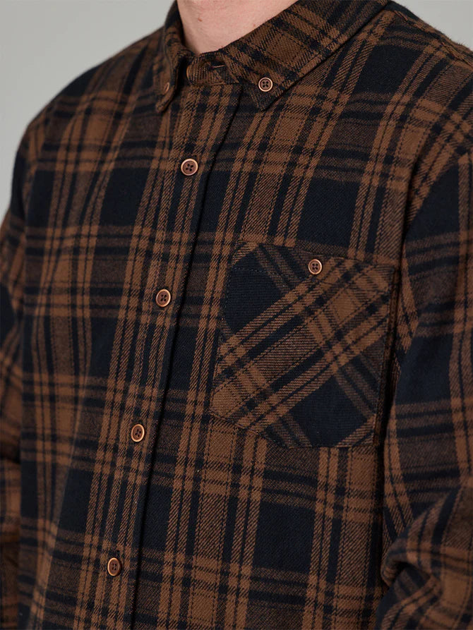 JUST ANOTHER FISHERMAN Boatyard Shirt | Brown Check
