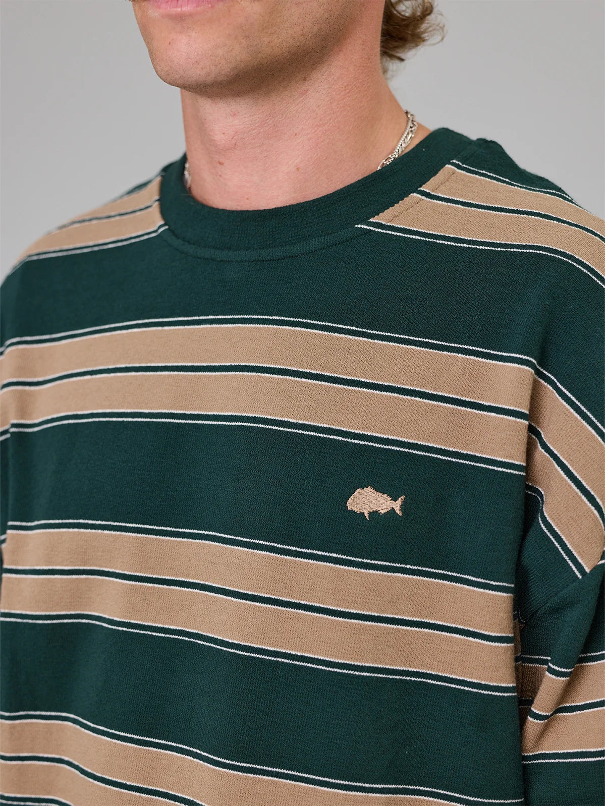 J.A.F Bay LS Tee | Green Stripe