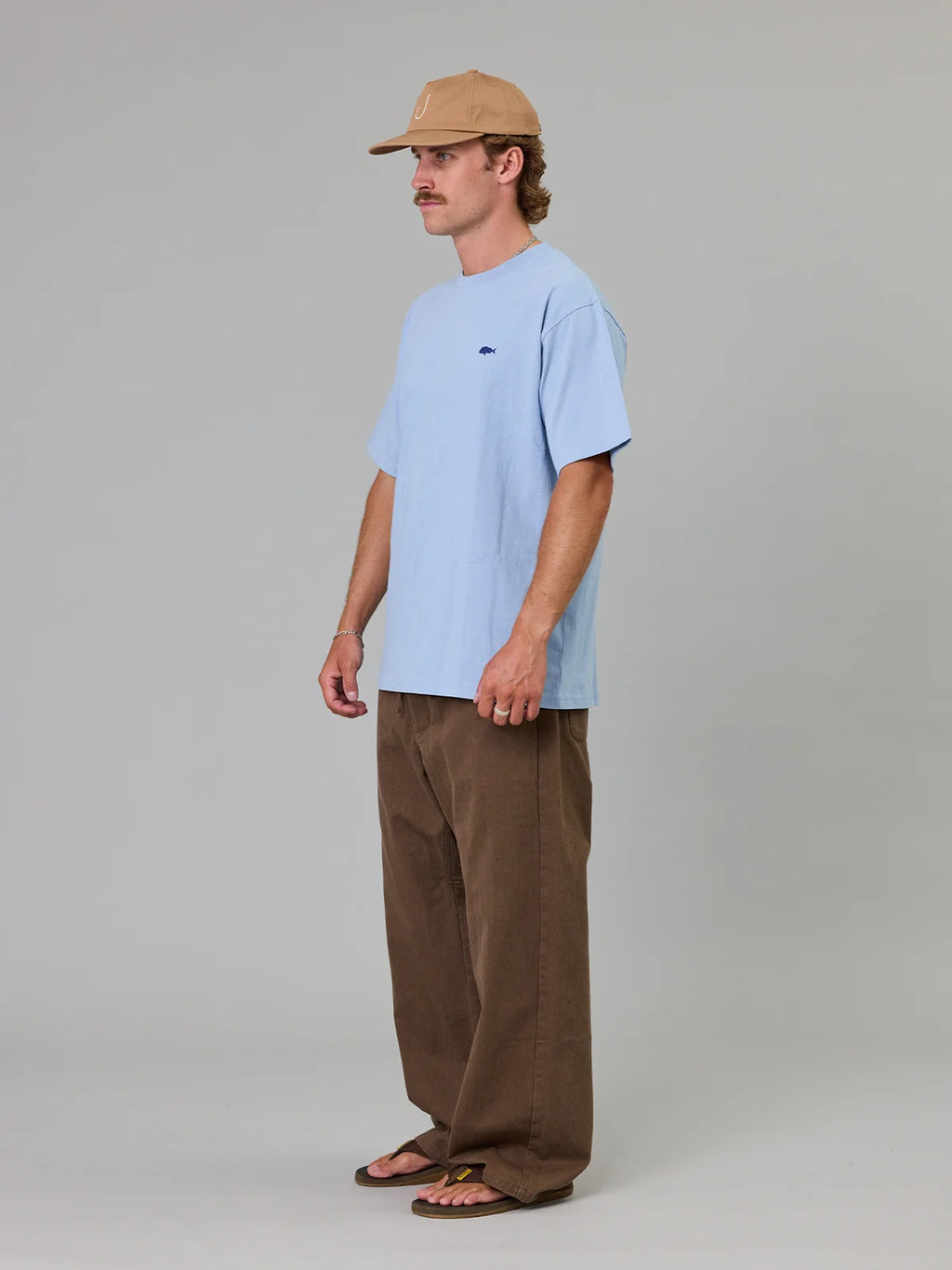 J.A.F Stamp Sea Tee | Washed Blue