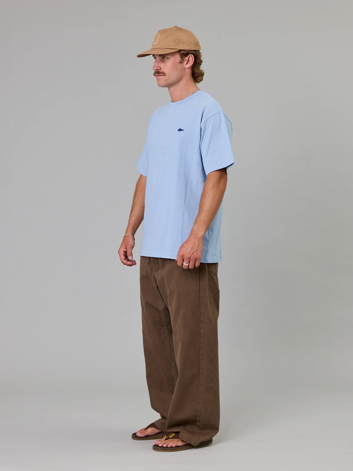 J.A.F Stamp Sea Tee | Washed Blue