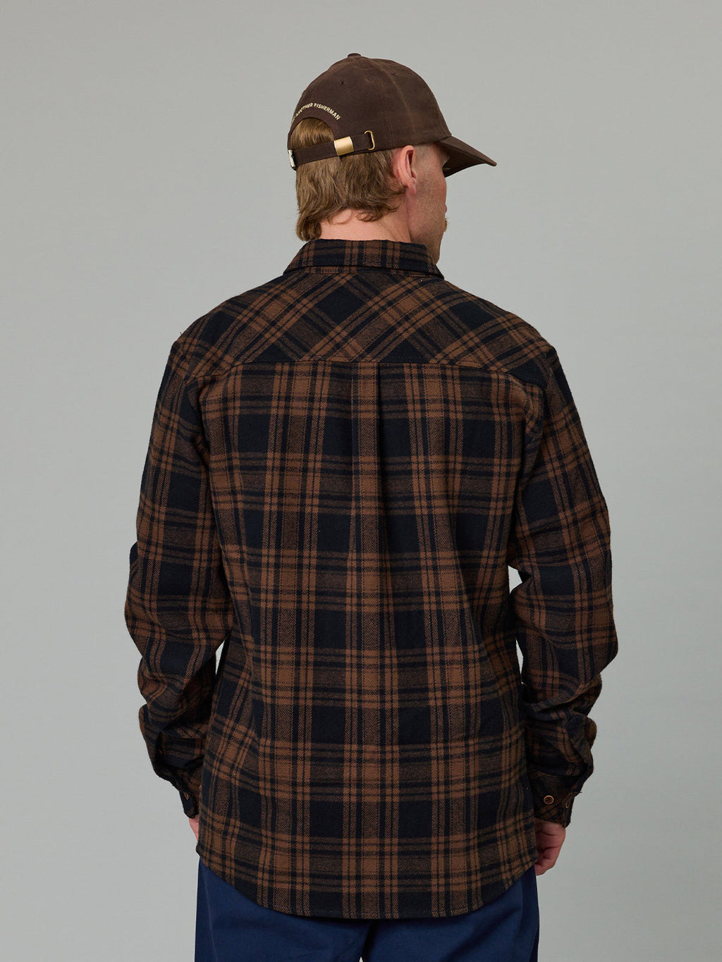 JUST ANOTHER FISHERMAN Boatyard Shirt | Brown Check
