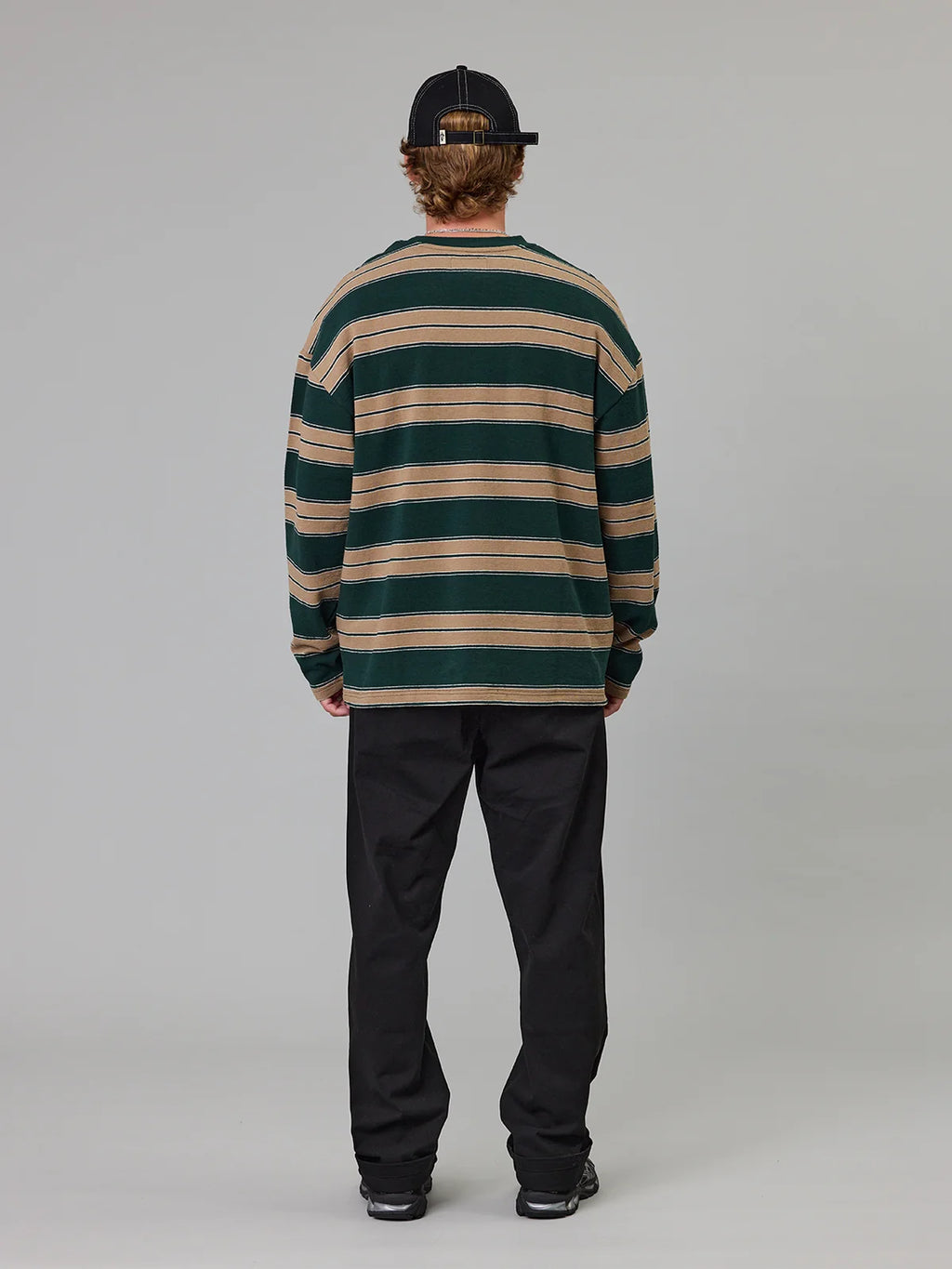 J.A.F Bay LS Tee | Green Stripe