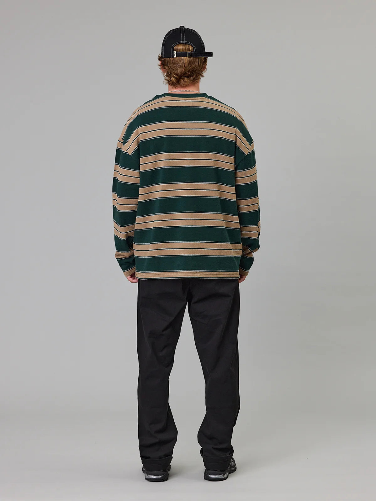 J.A.F Bay LS Tee | Green Stripe