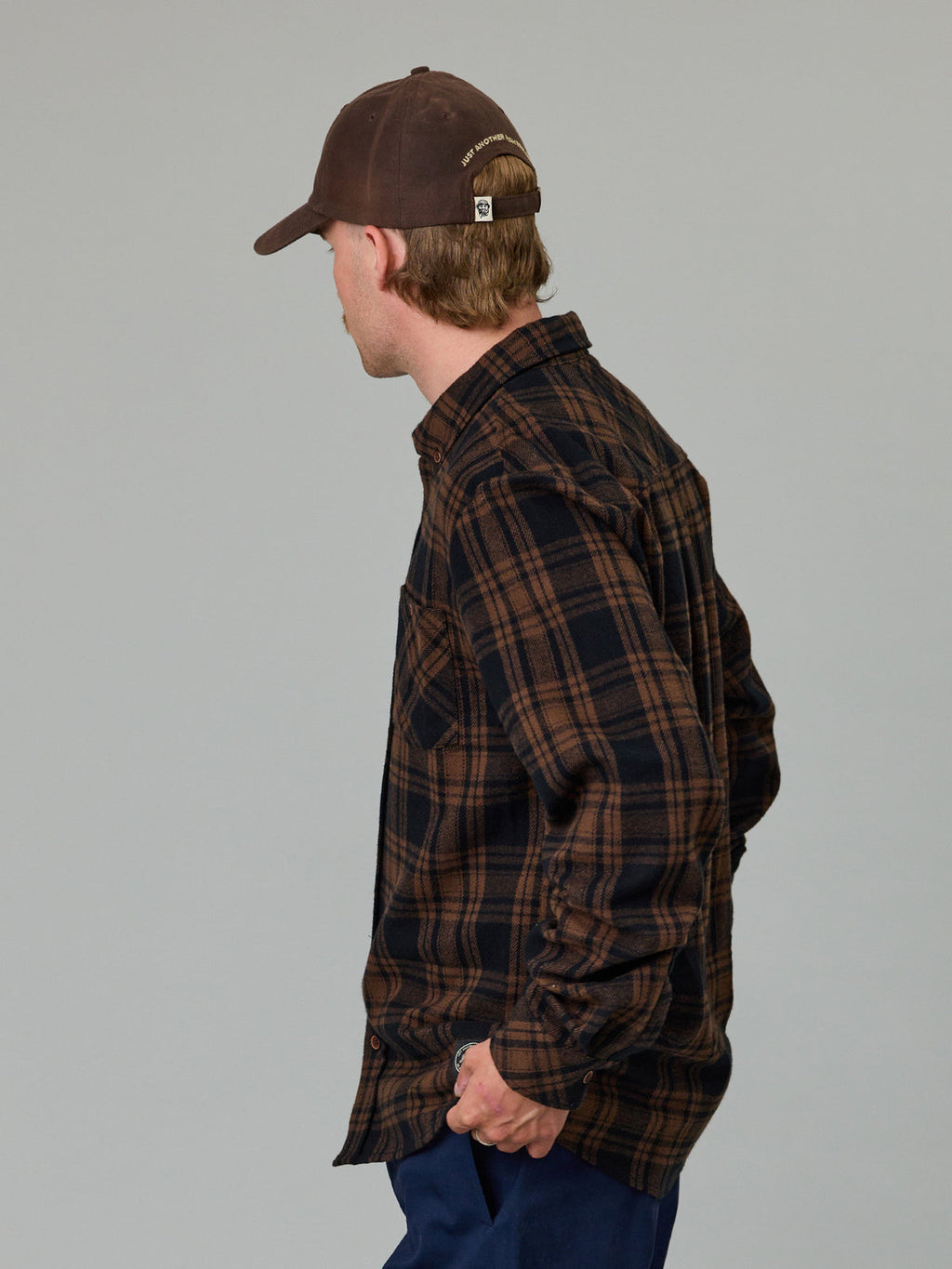 JUST ANOTHER FISHERMAN Boatyard Shirt | Brown Check