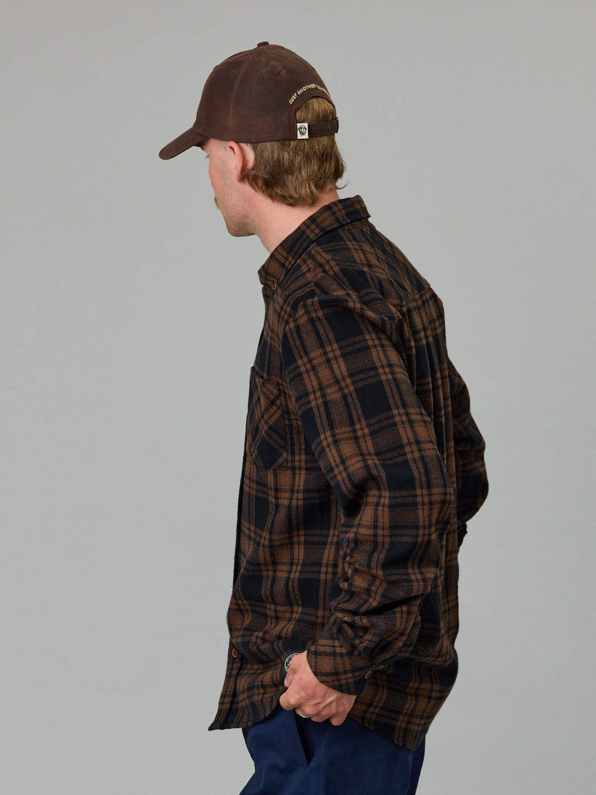 JUST ANOTHER FISHERMAN Boatyard Shirt | Brown Check