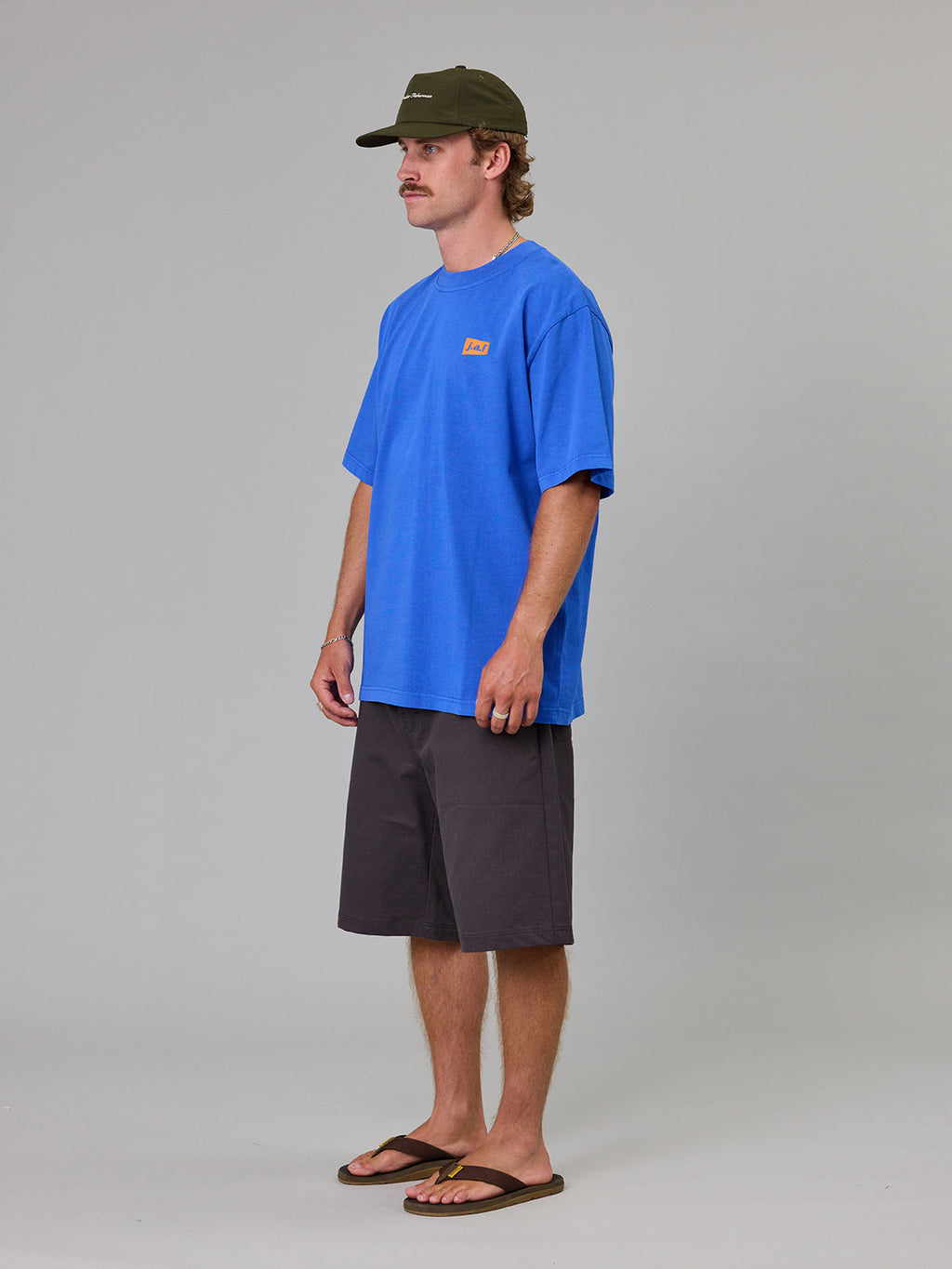 JUST ANOTHER FISHERMAN Apologies Heavy Shore Tee | Cobalt