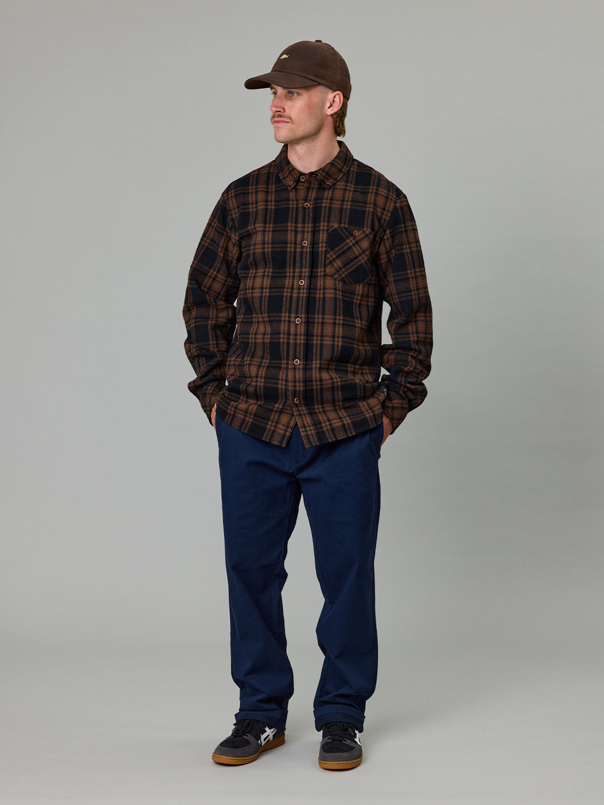 JUST ANOTHER FISHERMAN Boatyard Shirt | Brown Check
