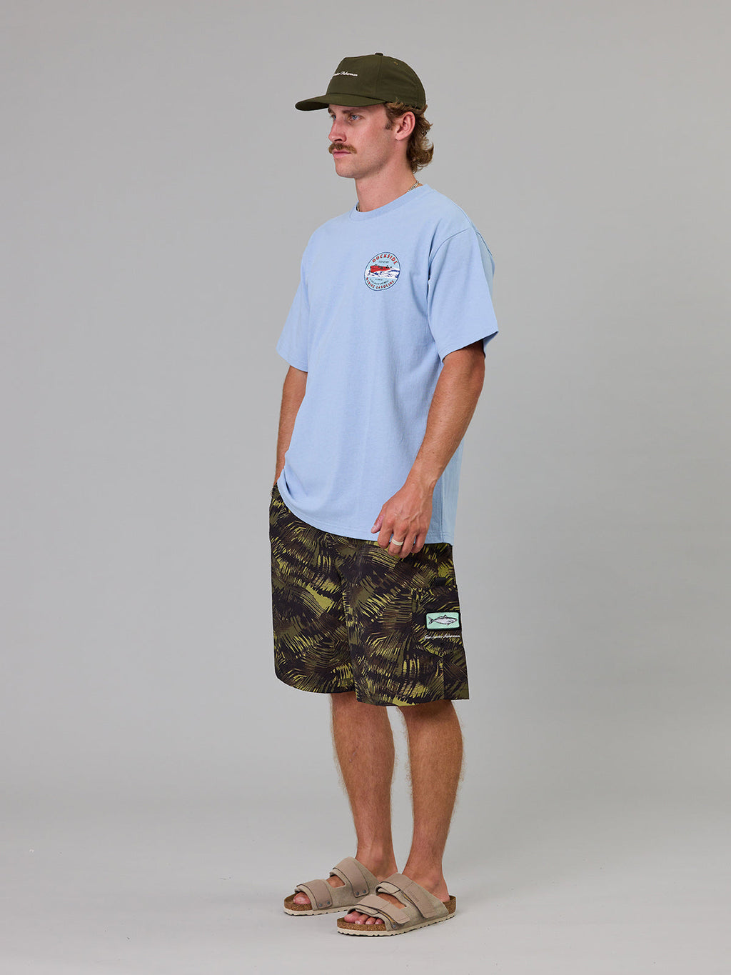 JUST ANOTHER FISHERMAN Marine Gasoline Sea Tee | Washed Blue