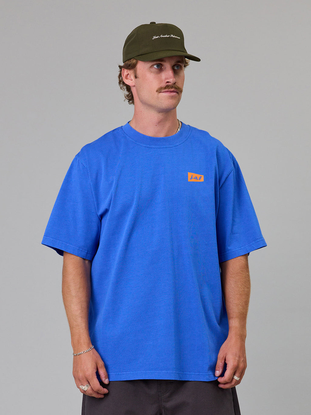 JUST ANOTHER FISHERMAN Apologies Heavy Shore Tee | Cobalt