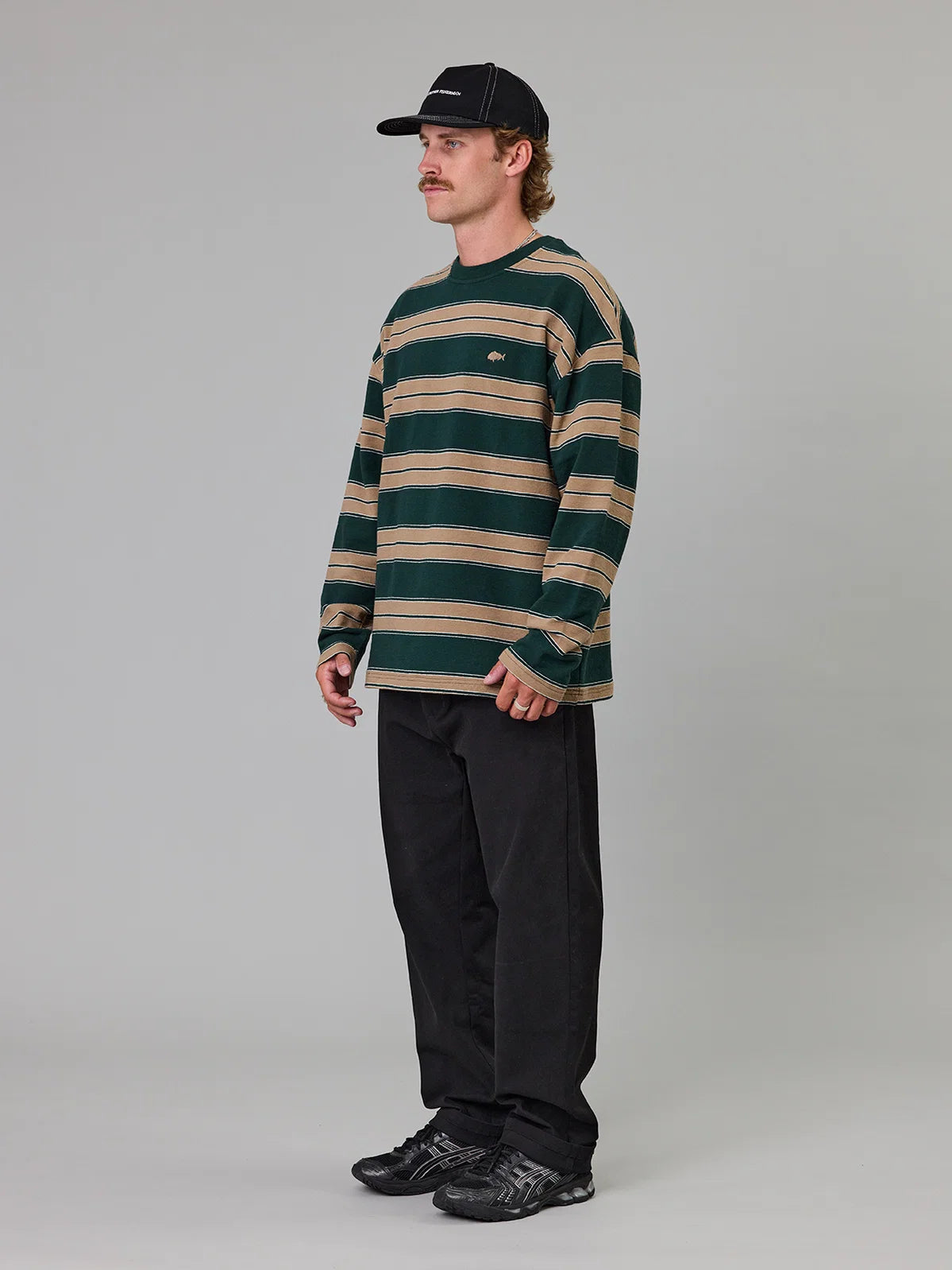 J.A.F Bay LS Tee | Green Stripe