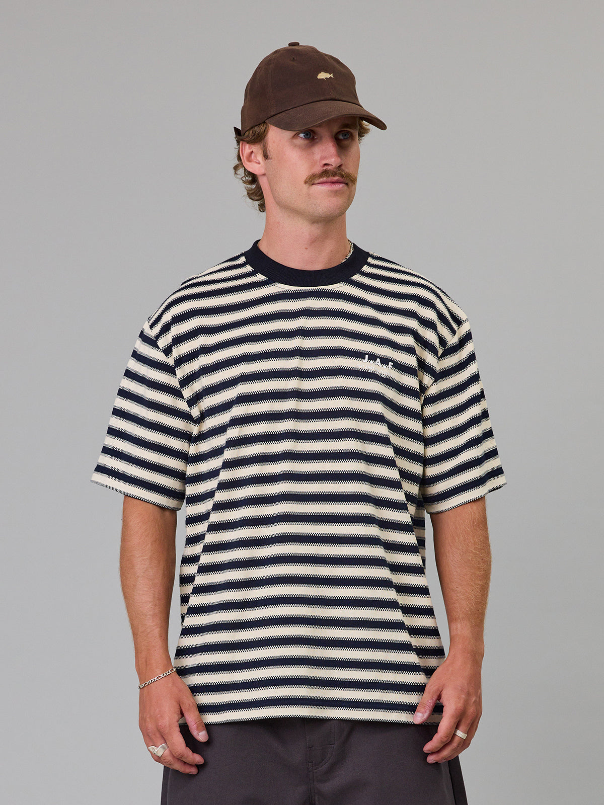 JUST ANOTHER FISHERMAN J.A.F Shore Tee | Navy Stripe