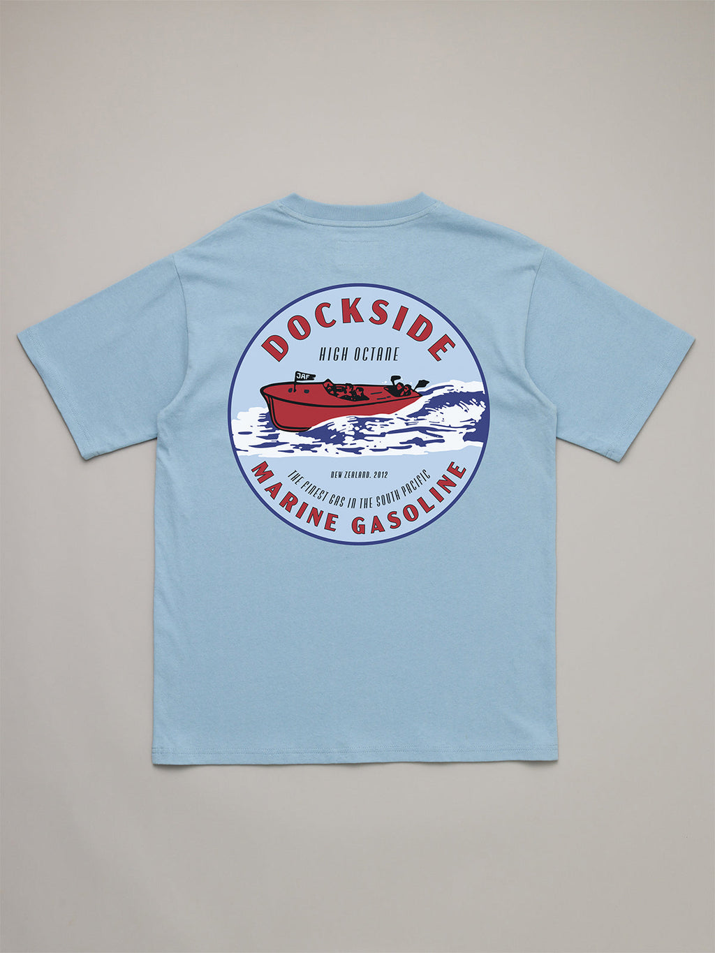JUST ANOTHER FISHERMAN Marine Gasoline Sea Tee | Washed Blue