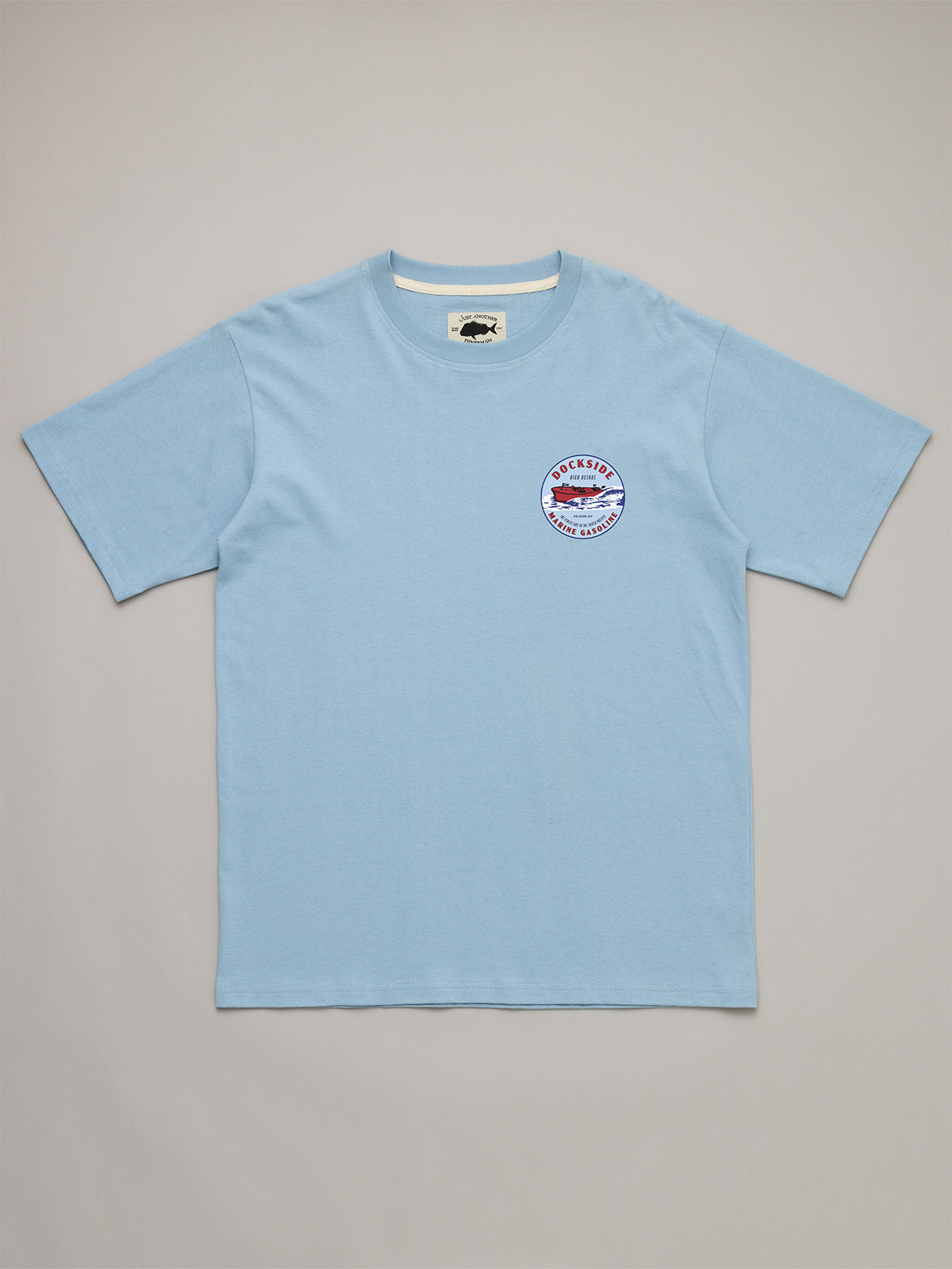JUST ANOTHER FISHERMAN Marine Gasoline Sea Tee | Washed Blue
