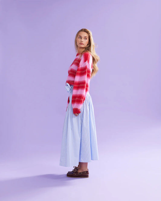 RUBY Josie Sweater | Pink Red Stripe
