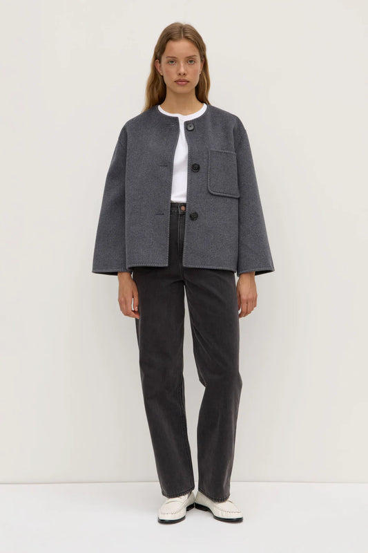 ASSEMBLY LABEL Camille Wool Cashmere Jacket | Charcoal Marle