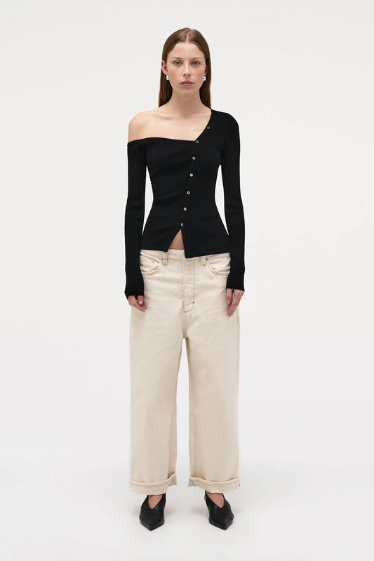 NEUW Asym Knit Cardigan | Black
