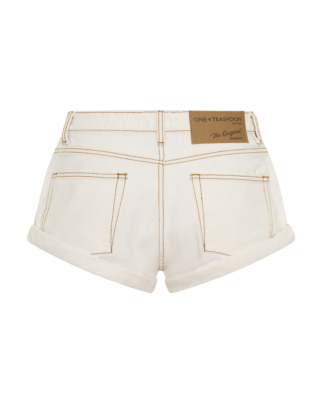ONE TEASPOON Bandits Low Waist Denim Short | White Beauty