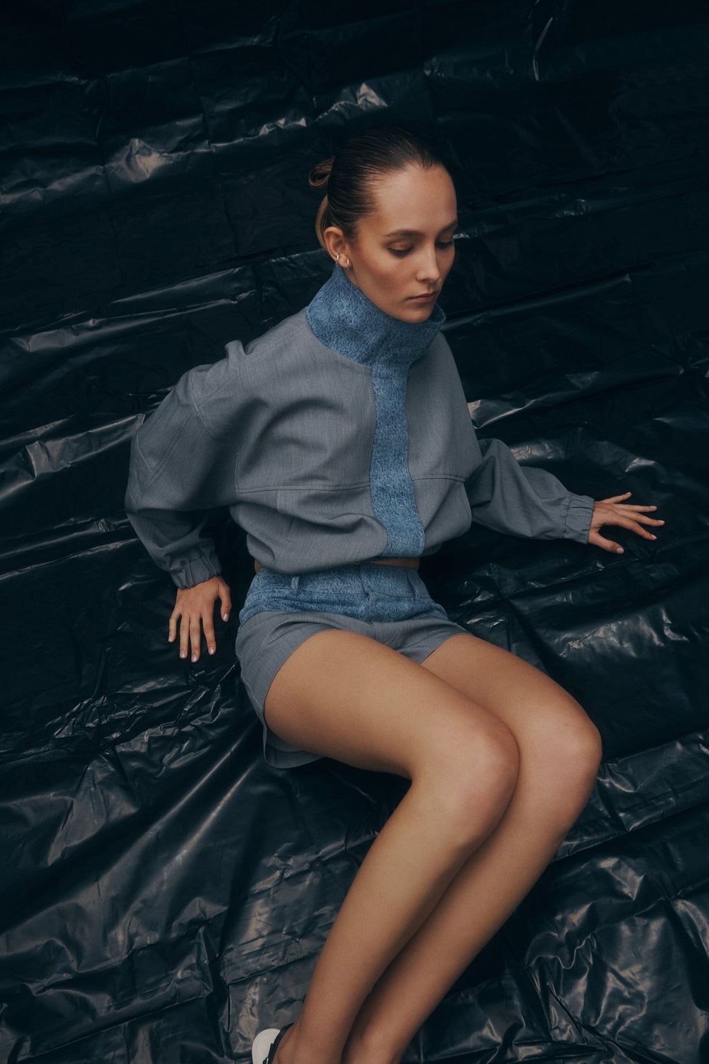 ONE OF OTHERS Tove Short | Grey / Blue Denim